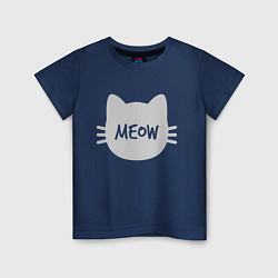 Футболка хлопковая детская Meow, цвет: тёмно-синий