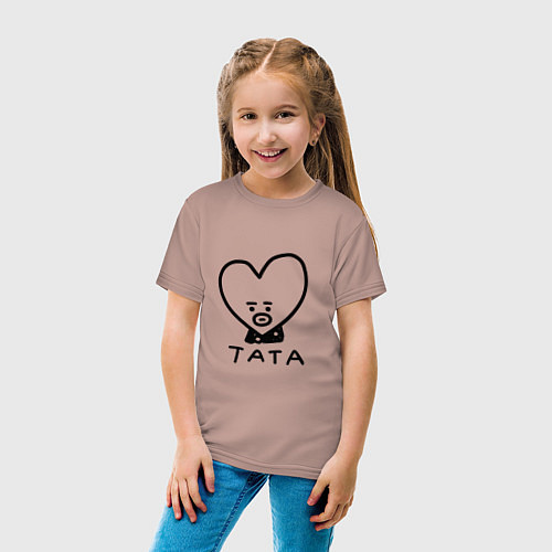 Детская футболка BTS BT21 TATA / Пыльно-розовый – фото 4