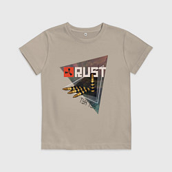 Футболка хлопковая детская Rust Стучим в дверь соседу Раст, цвет: миндальный