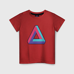 Футболка хлопковая детская Retrowave Infinite Triangle, цвет: красный