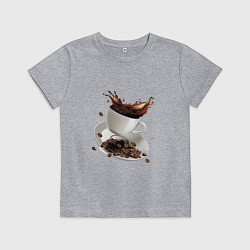 Футболка хлопковая детская Кофеек, цвет: меланж