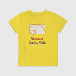 Футболка хлопковая детская Fibonacci Золотое сечение, цвет: желтый
