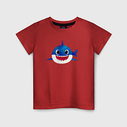 Футболка хлопковая детская BABY SHARK, цвет: красный