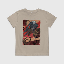 Футболка хлопковая детская Мясник Ведьмак, цвет: миндальный