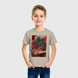 Футболка хлопковая детская Мясник Ведьмак, цвет: миндальный — фото 2