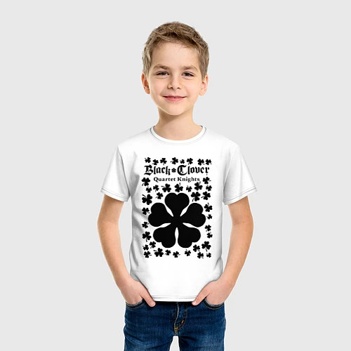 Детская футболка ЧЕРНЫЙ КЛЕВЕР / Белый – фото 3