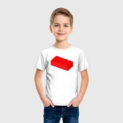Футболка хлопковая детская Красный кирпич, цвет: белый — фото 2