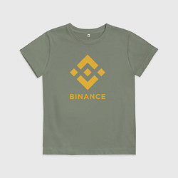 Футболка хлопковая детская BINANCE БИНАНС БИРЖА, цвет: авокадо