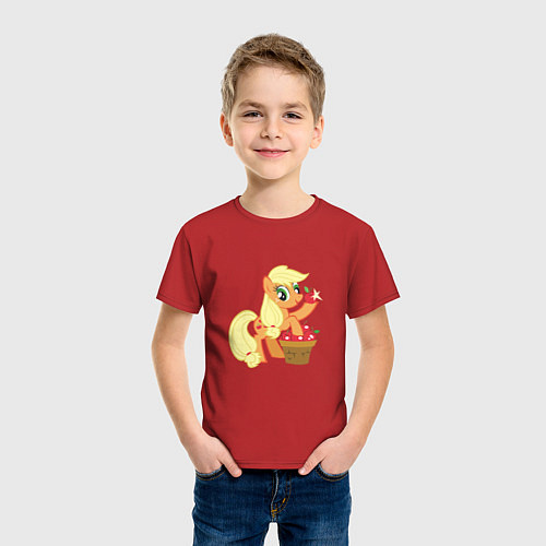 Детская футболка Applejack / Красный – фото 3