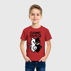 Футболка хлопковая детская MONOKUMA GAME OVER, цвет: красный — фото 2