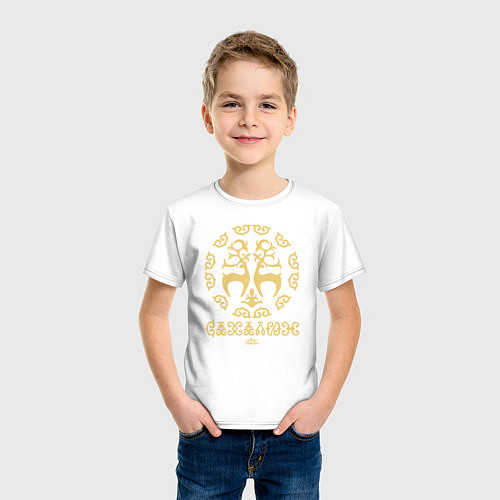 Детская футболка Этнический Сахалин / Белый – фото 3