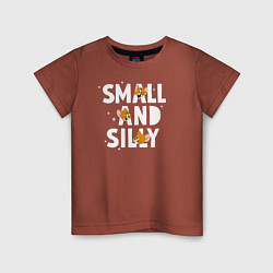 Футболка хлопковая детская Small and Silly, цвет: кирпичный