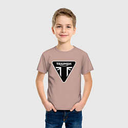 Футболка хлопковая детская Triumph Мото Лого Z, цвет: пыльно-розовый — фото 2
