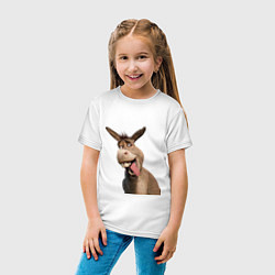 Футболка хлопковая детская Шрек: Осел, цвет: белый — фото 2