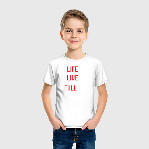 Детская футболка LiveIsShortLiveItToTheFullest / Белый – фото 3