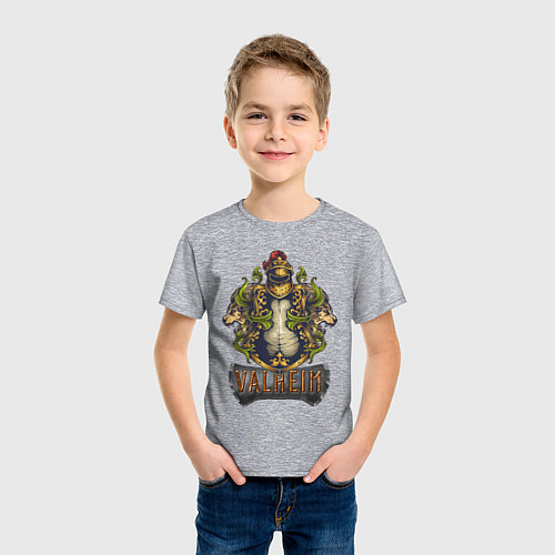 Детская футболка Valheim рыцарь и львы / Меланж – фото 3