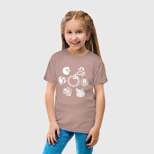 Детская футболка СИМВОЛЫ 7 СМЕРТНЫХ ГРЕХОВ / Пыльно-розовый – фото 4