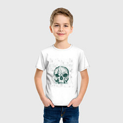 Футболка хлопковая детская Skull, цвет: белый — фото 2