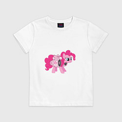 Футболка хлопковая детская Pinkie Pie, цвет: белый