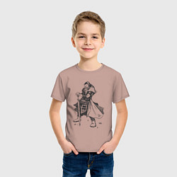 Футболка хлопковая детская Рыцарь Тамплиер Рисунок, цвет: пыльно-розовый — фото 2