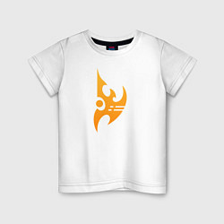 Футболка хлопковая детская Protoss logo Orange, цвет: белый