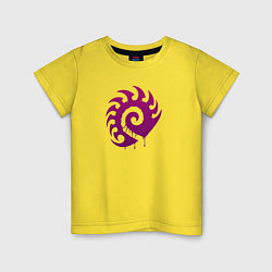 Футболка хлопковая детская Zerg logo Purple, цвет: желтый