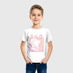 Футболка хлопковая детская Vaporwave Strawberry Milk, цвет: белый — фото 2