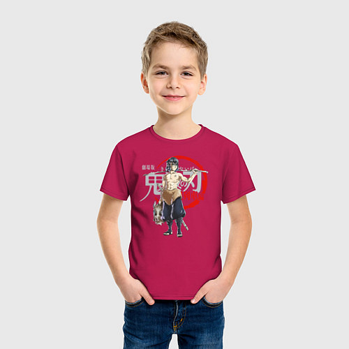 Детская футболка Иноске Хашибира Kimetsu no Yaiba / Маджента – фото 3
