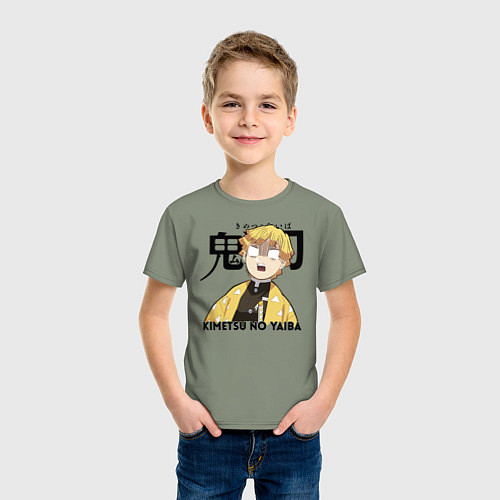 Детская футболка Зеницу Агацума Kimetsu no Yaiba / Авокадо – фото 3