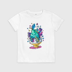 Футболка хлопковая детская Спящая груша, цвет: белый