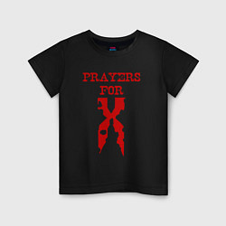 Футболка хлопковая детская Prayers For X, цвет: черный