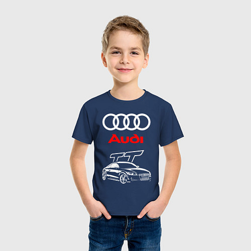Детская футболка AUDI TT АУДИ ТТ СПОРТ / Тёмно-синий – фото 3