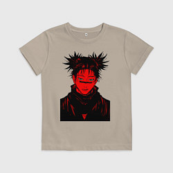 Футболка хлопковая детская Кровь Чосо Магическая Битва, цвет: миндальный