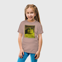 Футболка хлопковая детская Шрек в очках, цвет: пыльно-розовый — фото 2