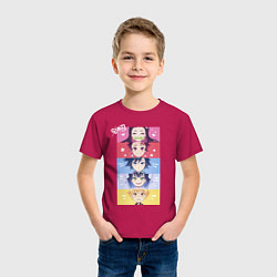 Футболка хлопковая детская Клинок, рассекающий демонов ГЕРОИ, цвет: маджента — фото 2