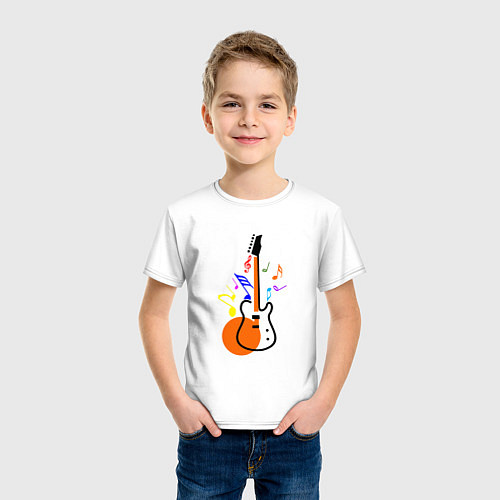 Детская футболка Цветная гитара / Белый – фото 3