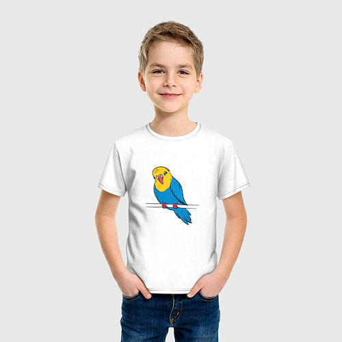 Детская футболка Милый Волнистый Попугайчик / Белый – фото 3
