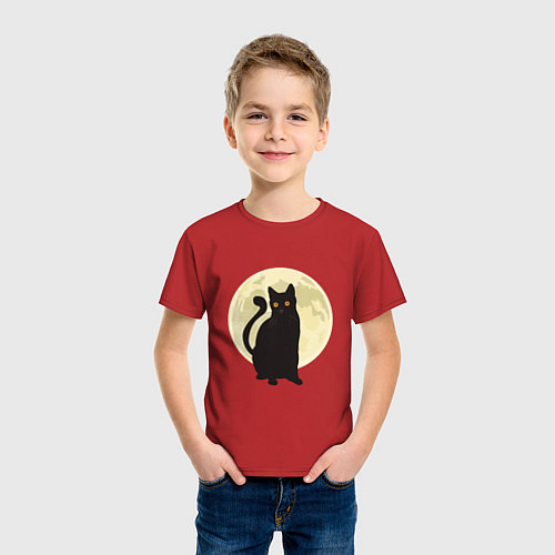 Детская футболка Moon Cat / Красный – фото 3