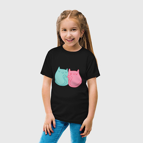 Детская футболка Любовь и котики / Черный – фото 4