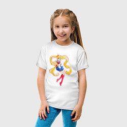 Футболка хлопковая детская Sailor Moon Kawaii, цвет: белый — фото 2