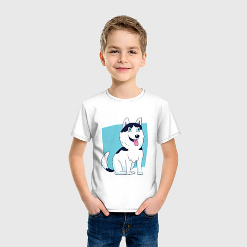 Детская футболка Сибирский Хаски Siberian Husky / Белый – фото 3