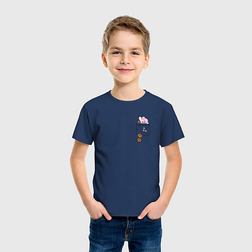 Детская футболка BT21 В КАРМАНЕ / Тёмно-синий – фото 3