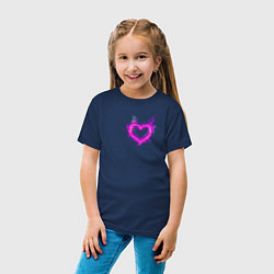 Футболка хлопковая детская Розовое Огненное Сердце, цвет: тёмно-синий — фото 2