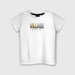 Футболка хлопковая детская Resident Evil Village Надпись, цвет: белый