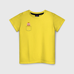 Футболка хлопковая детская Рагнар в кармане, цвет: желтый