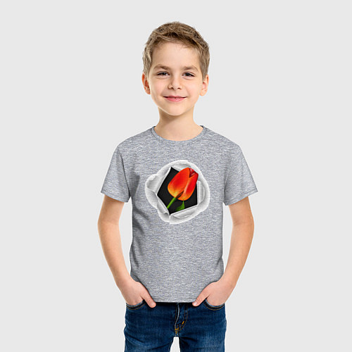 Детская футболка Тюльпан / Меланж – фото 3