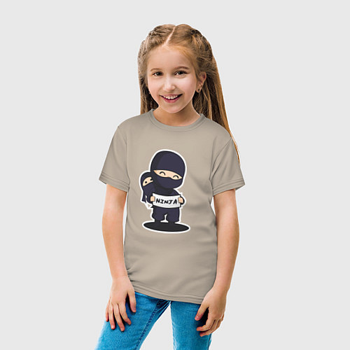 Детская футболка Ниндзя / Миндальный – фото 4