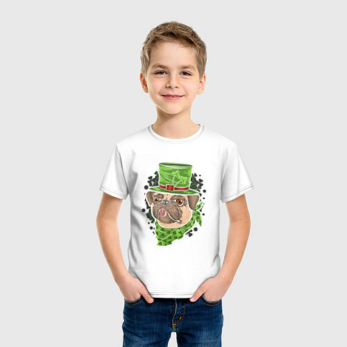 Детская футболка Мопс Патрик / Белый – фото 3