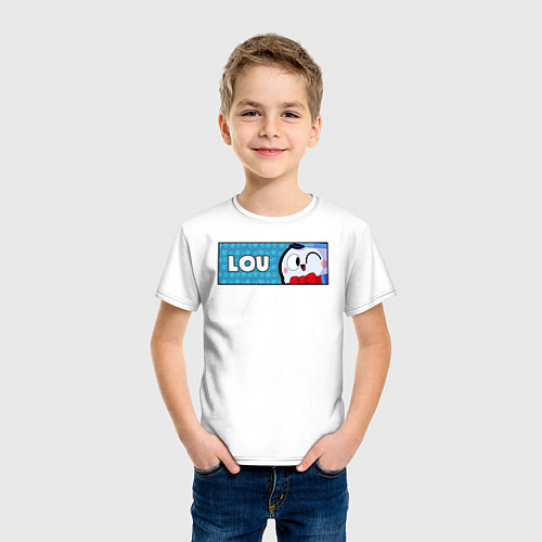 Детская футболка LOU ПЛАШКА / Белый – фото 3