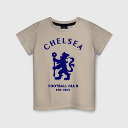 Футболка хлопковая детская Chelsea Est. 1905 цвета миндальный — фото 1